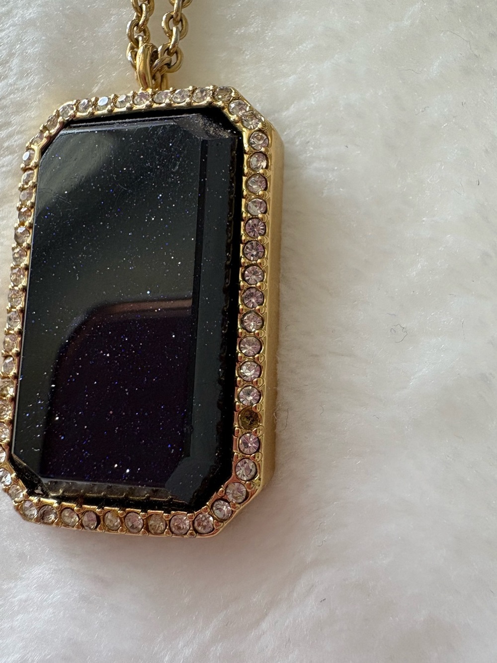 kate spade long gold-plated galaxy/dark blue pendant necklace - Picture 4 of 6